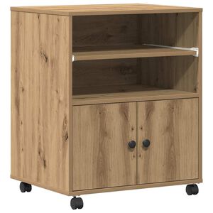 vidaXL Supporto per Stampante Rovere artigianale 60 x 48 x 74 cm