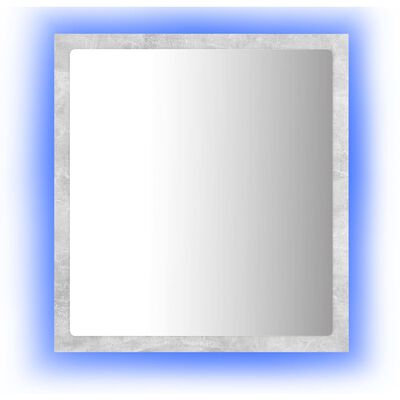 vidaXL Specchio da Bagno a LED Grigio 40x8,5x37 cm in Acrilico