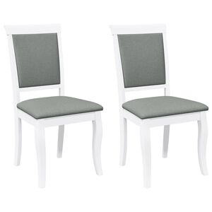 vidaXL Sedie da Pranzo con Cuscini 2 pz Bianco Legno Massello di Hevea