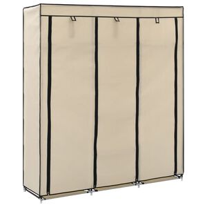 vidaXL Armadio con Scomparti e Aste Crema 150x45x175 cm in Tessuto