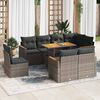 vidaXL Set Divano da Giardino 9pz con Cuscini Grigio Polyrattan Acacia