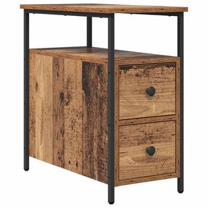 vidaXL Armadio da Notte con cassetto Legno vecchio 30 x 60 x 60 cm