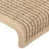 vidaXL Tappetini per scale 15 pz 65x21x4 cm Beige chiaro Bordo rettangolare