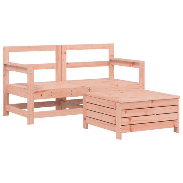 vidaXL Set Divani da Giardino 3 pz in Legno Massello Abete Douglas