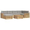 vidaXL Set di divani da esterno 7 pz Bianco e Grigio Chiaro