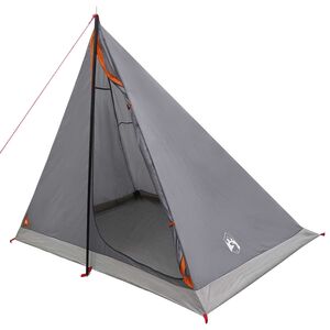 vidaXL Tenda da backpacking 2 persona Grigio e arancione