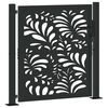 vidaXL Cancello da giardino nero 100x100 cm in acciaio design ondulato