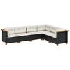 vidaXL Set Divani da Giardino con Cuscini 7pz Nero Polyrattan
