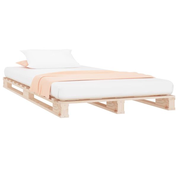 vidaXL Letto a Pallet 90x190 cm Single in Legno Massello di Pino