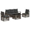 vidaXL Set Divano da Giardino 6 pz Grigio e Grigio Scuro polyrattan