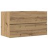 vidaXL Mobile Pensile Bagno Rovere Artigianale 80x38,5x45cm Truciolato