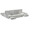 vidaXL Struttura letto con contenitore Grigio cemento 150 x 200 cm