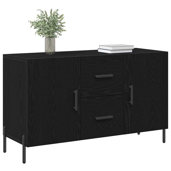 vidaXL Credenza Rovere Nero 100 x 36 x 60 cm Legno multistrato
