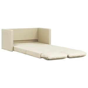 vidaXL Divano Letto da Terra 2 in 1 Crema 112x174x55 cm Similpelle