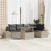vidaXL Set Divano da Giardino 6 pcs Grigio chiaro Poly Rattan