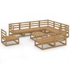 vidaXL Set Salotto da Giardino 10pz Marrone Ambra Legno Massello Pino