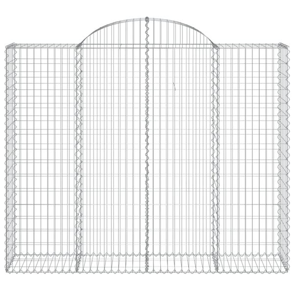 vidaXL Cesti Gabbioni ad Arco 14 pz 200x50x160/180 cm Ferro Zincato