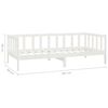 vidaXL Divano Letto con Materasso 90x200 cm Bianco in Legno di Pino