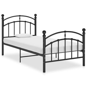 vidaXL Giroletto Nero in Metallo 100x200 cm