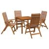 vidaXL Set da pranzo da giardino 5 pezzi Naturale