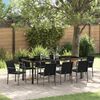 vidaXL Set da Pranzo per Giardino 9 pcs Nero e Grigio Rattan in PE