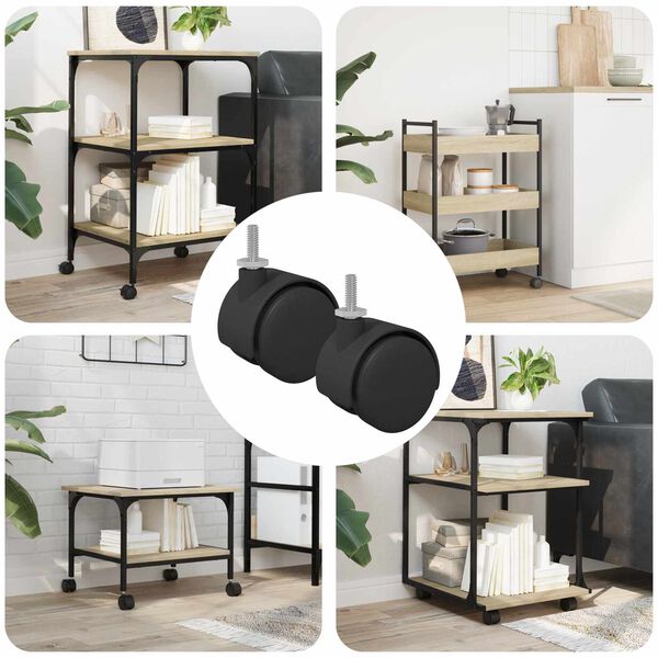 vidaXL Ruote 2 pcs Nero 40,1 x 37,8 mm PP e Ferro