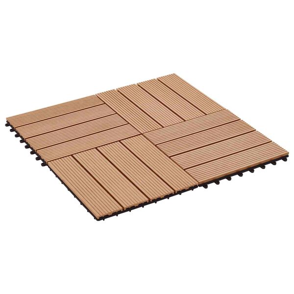 vidaXL Piastrella per Decking 11 pcs Teak riciclato 30 x 30 cm WPC