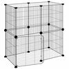 vidaXL Gabbia per Animali 12 Pannelli con Porta Nero 70x35x70 cm Acciaio