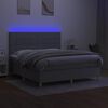 vidaXL Letto a Molle Materasso e LED Grigio Chiaro 160x200 cm Tessuto