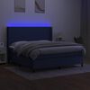 vidaXL Letto a Molle con Materasso e LED Blu 180x200 cm in Tessuto