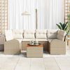 vidaXL Set Divano da Giardino 7 pcs Beige e bianco