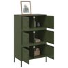 vidaXL Credenza Verde Oliva 68x39x113 cm in Acciaio