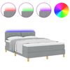 vidaXL Letto a Sorgente LED Grigio chiaro 140 x 200 cm Tessuto