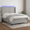 vidaXL Letto a Molle Materasso e LED Grigio Chiaro 140x190 cm Tessuto