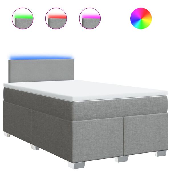 vidaXL Giroletto a Molle con Materasso Grigio Chiaro 120x190cm Tessuto