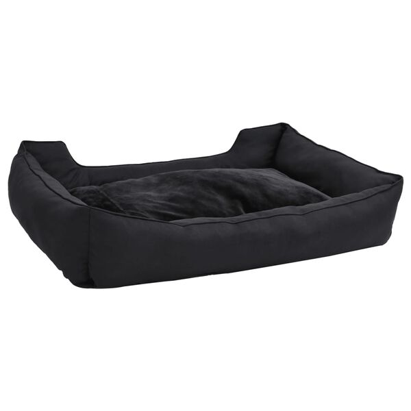 vidaXL Lettino per Cani Nero 110,5x80,5x26 cm in Pile Effetto Lino