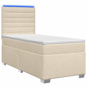 vidaXL Letto box spring con materasso Crema 80 x 200 cm Tessuto
