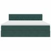 vidaXL Letto con contenitore e LED Verde Scuro 180 x 200 cm Velluto