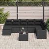 vidaXL Set Divano da Giardino 9 pcs Nero polyrattan