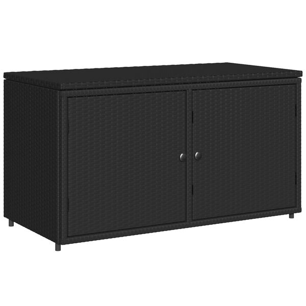 vidaXL Armadietto Portaoggetti Giardino Nero 110x55x60,5cm Polyrattan