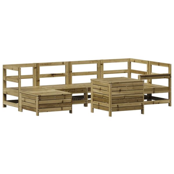 vidaXL Set Divani da Giardino 7 pz in Legno Impregnato di Pino