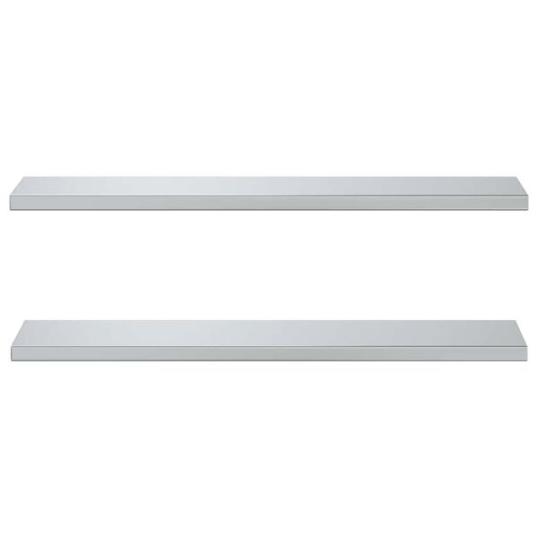 vidaXL Mensole a Muro 2pz 100x23,5cm Argento in Acciaio Inossidabile