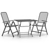 vidaXL Set da Pranzo per Giardino 3pz Rete Metallica Espansa Antracite