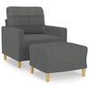 vidaXL Poltrona con Poggiapiedi Grigio Scuro 60 cm in Tessuto