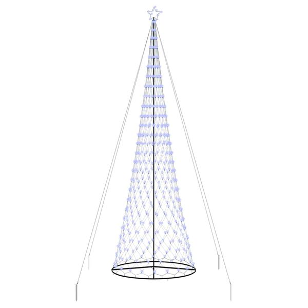 vidaXL Albero di Natale LED con 455 LED Blu 184.5 cm Metallo