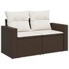 vidaXL Set Divani da Giardino 7 pz con Cuscini Marrone in Polyrattan