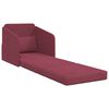 vidaXL Divano letto 60cm Rosso Vino Tessuto