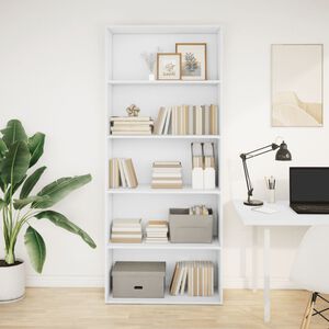 vidaXL Libreria Bianca 80x30x189 cm in Legno Multistrato