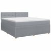 vidaXL Letto box spring con materasso Grigio Chiaro 160 x 200 cm