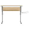 vidaXL Scrivania Sonoma e Grigio 110x53x(58-87) cm Multistrato Acciaio